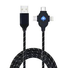 Type C Micro B 8 Pin Lighting Usb Fast Chargeing Cable 2a 1m Black Buy Type C Cable 3 In 1 Usb Cable Usb Cable 2a Product On Alibaba Com