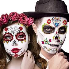 day of the dead face tattoos 12 sheets