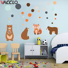 vacclo cute animal bear fox wall