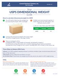 Dimensional Weighing With Usps Central Business Systems Inc