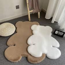 soft bear shaped faux fur rug