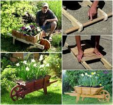 diy pallet wheelbarrow planter