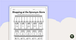 ping for synonyms worksheet