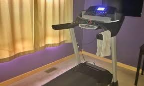 a treadmill on the second floor