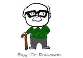 how to draw a cartoon grandpa with a