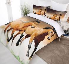 horse digitally printed quilt cover set