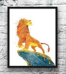Lion King Watercolor Print Simba Art