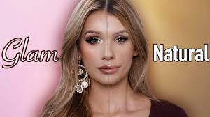 glam vs natural makeup tutorial you