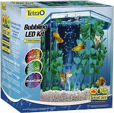 Tetra Aquarium Kit, 1 Gallon Hexagon Shaped Fish Tank, Includes LED Colour  Changing Bubbling Effect : Amazon.ca: Pet Supplies gambar png