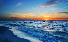 Sunset Ocean Beach Sea Waves