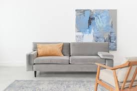 Scandinavian Helsinki Grey Velour Sofa