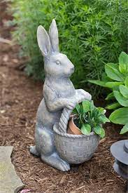 Bunny Statue Bunny Basket Bunny Figurine
