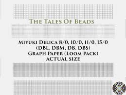 Miyuki Delica Beading Graph Paper Actual Size Seed Bead