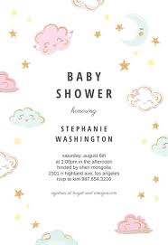 Sparkly Clouds Baby Shower Invitation Template Free