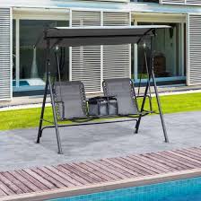 Outsunny 2 Seat Garden Swing Chair Grey