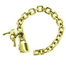 Louis Vuitton 18k Yellow Gold 96 Grams Padlock And Keys Charm Bracelet