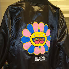 La lakers size small black satin varsity bomber jacket padded vintage 80s 90s. Takashi Murakami Complexcon X Lakers M N Satin Jacket