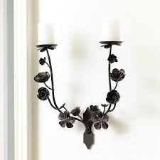 Tuileries Black Flowers Candle Sconce