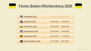 Jul 15, 2021 · feiertage baden württemberg 2021, feiertage 2022 & ferien: Ferien Baden Wurttemberg 2020 Termine Schulferien Youtube