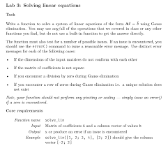 Solving Linear Equations Task Write
