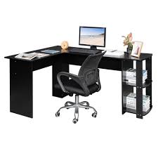 Some corner desks come with hutches, or you can purchase matching ones separately. Ktaxon L Shaped Computer Desk Corner Desk Laptop Study Table Desk For Home Office Black Walmart Com Walmart Com