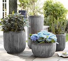 Concrete Fluted Planters Outdoor