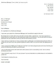 Warehouse Manager Cover Letter Example Icover Org Uk