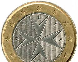 €1歐元硬幣的圖片
