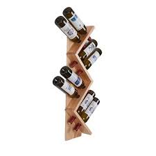 Natural Pine Wall Mounted Wine Rack