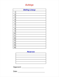 Baseball Lineup Template Excel New Football Depth Chart
