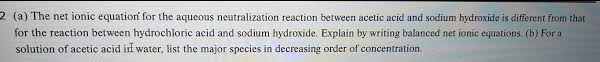 The Net Ionic Equation For The Aqueous