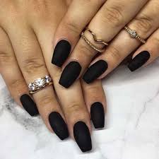 28 funny acrylic nail art designs ideas design trends premium. Simple Coffin Short Acrylic Nails Black A Set Of 20 Hand Painted Matte Or Glossy Black Fake Nails