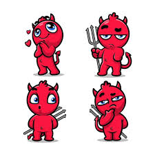 premium vector cute devil cartoon set