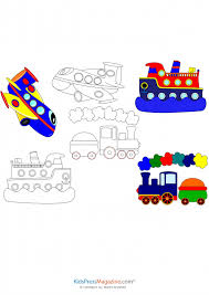 boats trains and planes coloring page