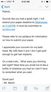 A Student Emails His Professor While Drunk Results Are