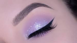 lilac glitter eye makeup tutorial