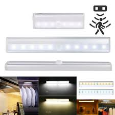 Details About 6 10 Led Motion Sensor Closet Light Wardrobe Under Cabinet Night Light Lamp Rk