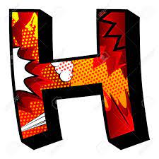 Letter H Filled With Comic Book Explosion, Background. Royalty Free SVG,  Cliparts, Vectors, and Stock Illustration. Image 69077606.