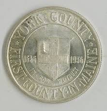1936 Us Mint Silver York County Maine Commemorative 50 Cent Half Dollar Coin Ebay