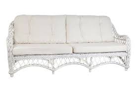 Bali White Rattan 3 Seater Sofa Couch