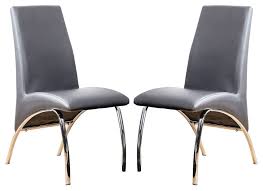 Modern Dining Chair Arched Chrome Legs