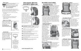 manual osprey packs inc