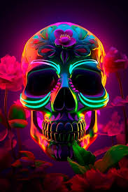 neon skull wallpapers that