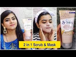A cool and moist climate suits those oats natural ingredients: St Ives Oatmeal Scrub Mask Review Demo St Ives India Ria Das Youtube