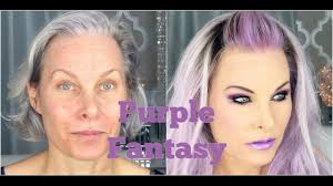 fantasy purple makeup and hair on a