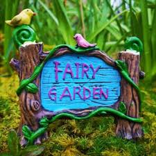 Birdy Fairy Garden Sign Away With The