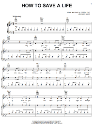Learn how to play how to save a life by the fray on piano with onlinepianist, a one of a kind animated piano tutorial application. The Fray How To Save A Life Sheet Music Download Pdf Score 403344