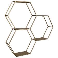 Decor Honeycomb Hexagon Wall Shelf