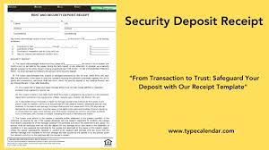 security deposit receipt templates pdf