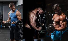 biceps and triceps workout at gym the
